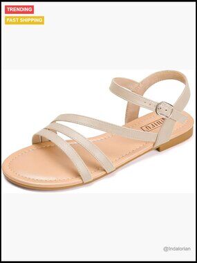 Strappy Sandals with Back Strap Open Toe Slingback Ankle Strap